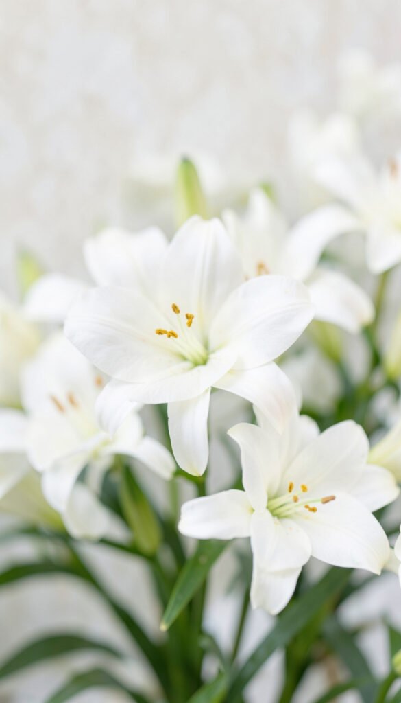 Lirios blancos elegantes - Fotos de perfil de flores