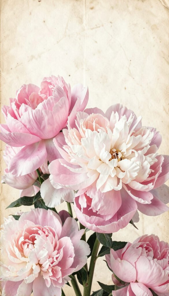 Peonías Elegantes - Fondos de flores vintage aesthetic