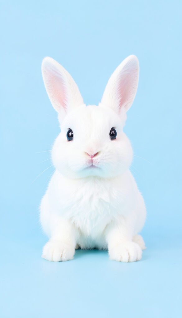 Conejito Blanco con Fondo Azul - Fotos cute para perfil lindas