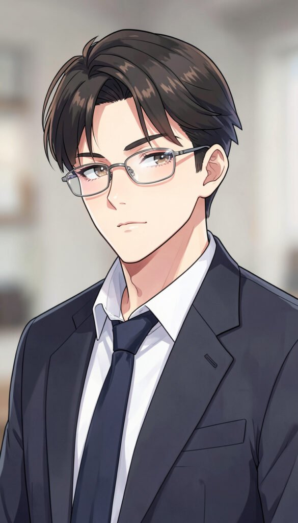 Chico anime elegante con gafas - Imágenes anime para perfil elegantes