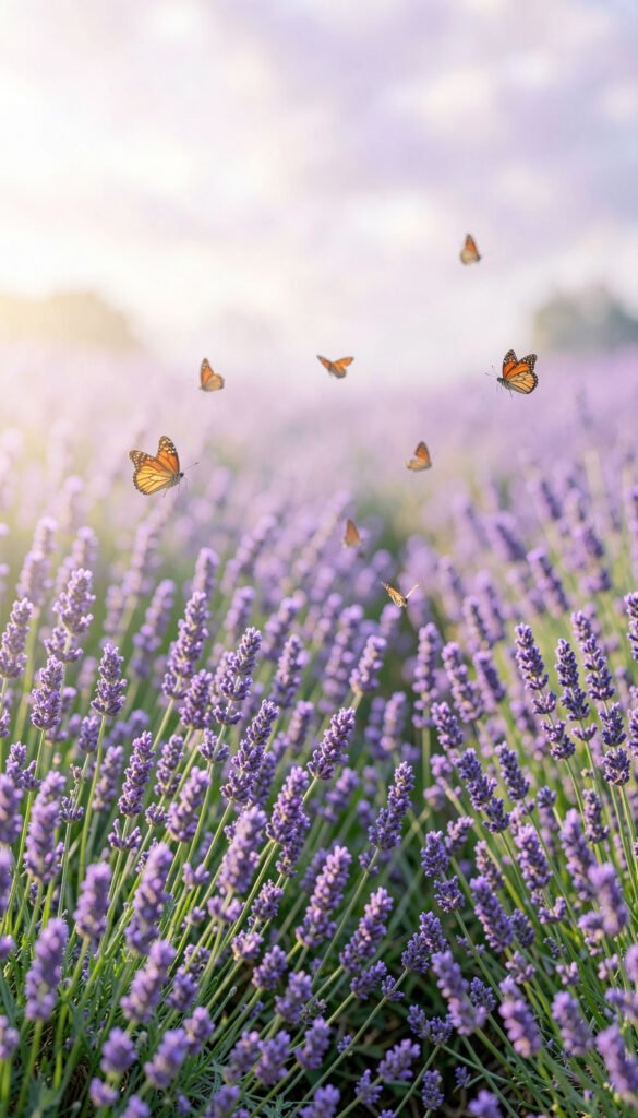 Sueño Lavanda - Mariposas y flores para perfil