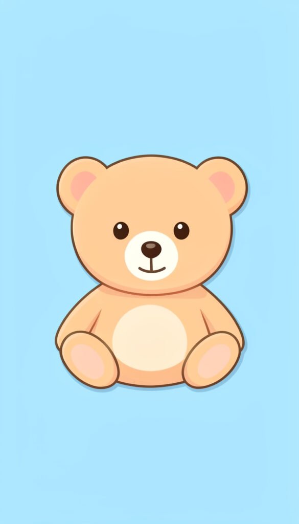 Osito Peluche en Azul - fotos de perfil kawaii minimalistas