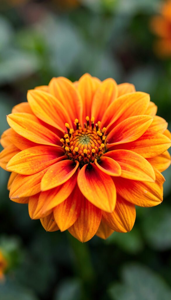 Dalia naranja vibrante - flores macro alta resolución