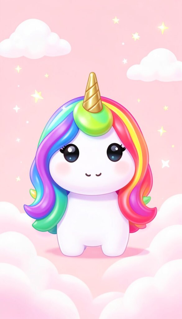 Unicornio Kawaii de Colores - Kawaii fotos de perfil aesthetic