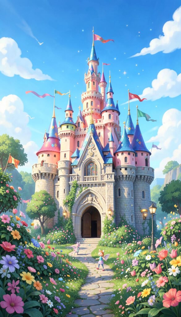 Castillo de cuentos - Fondos para niños coloridos y