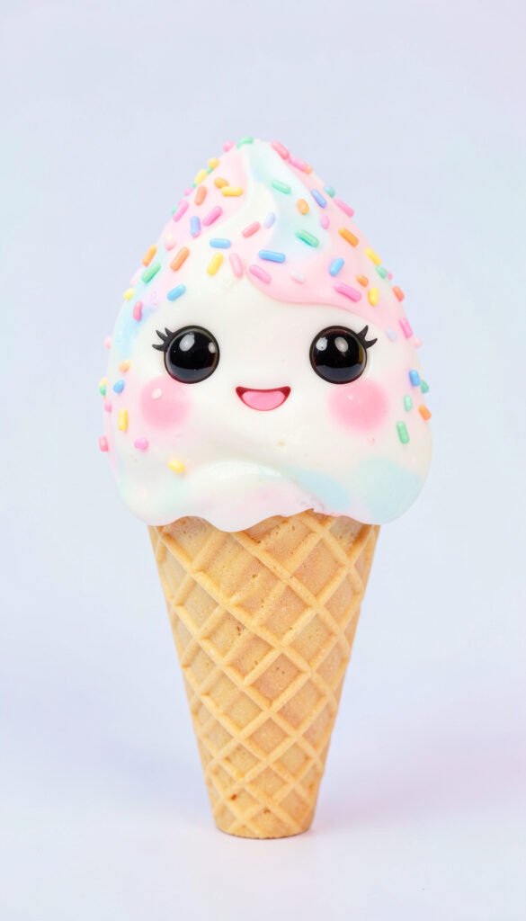 Helado sonriente kawaii - Fotos de perfil kawaii para