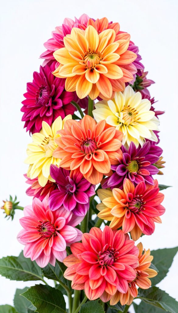 Dalias coloridas - Imágenes de flores para fotos