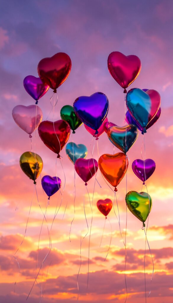 Globos al atardecer - Fondos de pantalla para WhatsApp