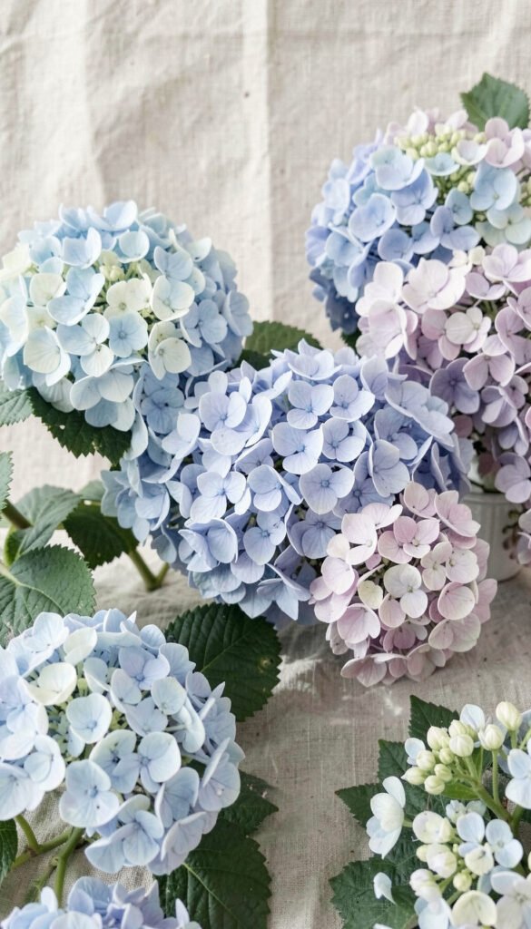 Hortensias Románticas - Fondos de flores vintage aesthetic