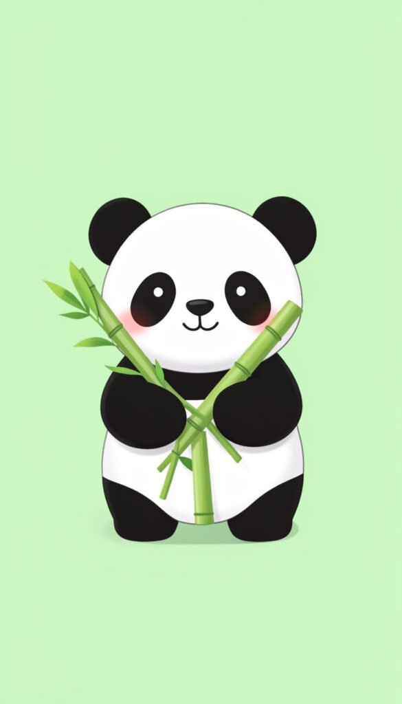 Panda kawaii en bambú - fotos de perfil kawaii
