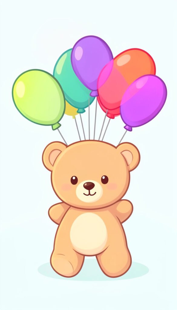 Osito con globos - fotos de perfil kawaii