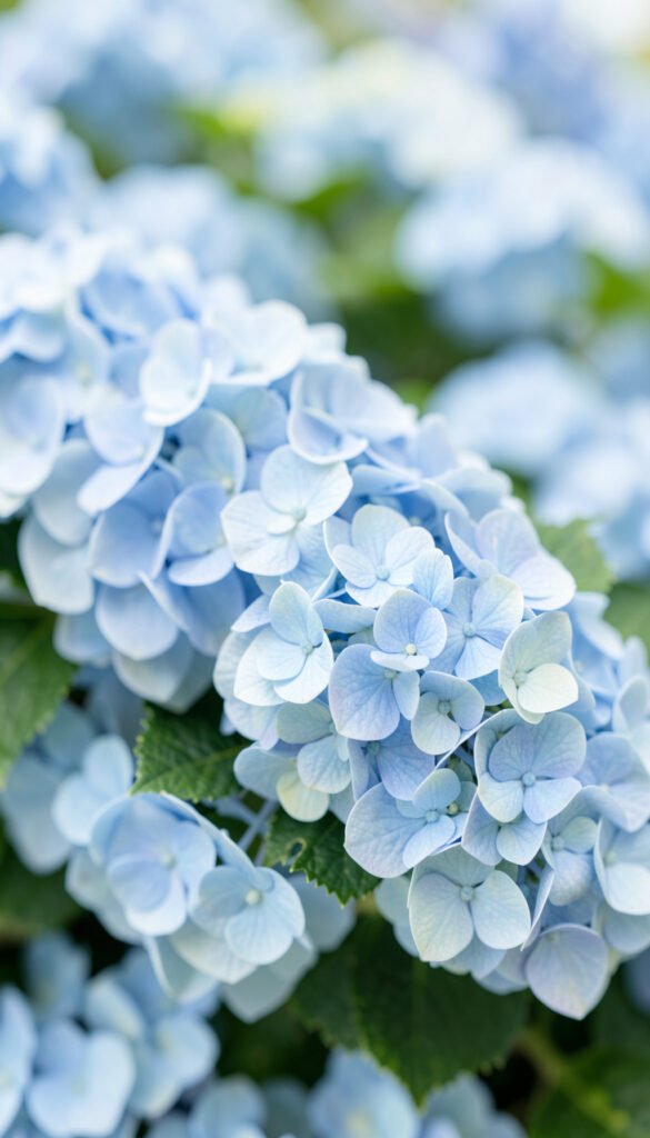 Hortensias Azul Pastel - Fotos de flores naturales color