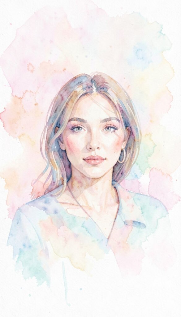 Retrato artístico en acuarela - Fotos de perfil bonitas para