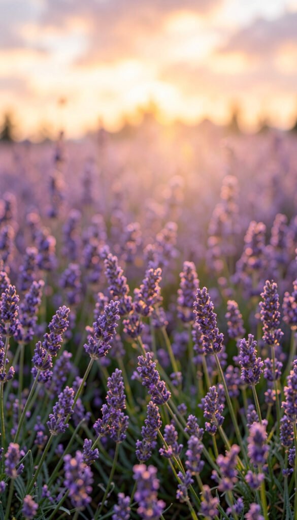Lavanda en atardecer - Fondos de flores naturales para