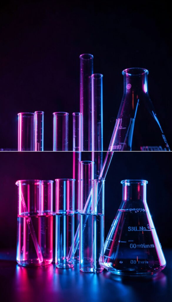 Colores neón en laboratorio - carátulas de laboratorio creativas