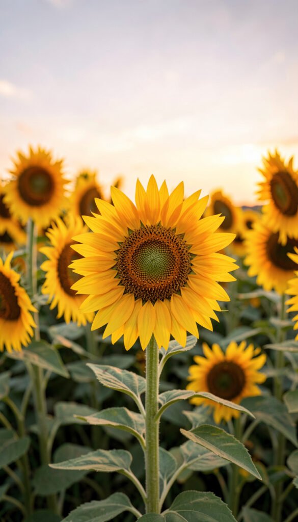 Campo de girasoles dorados - fotos de flores bonitas
