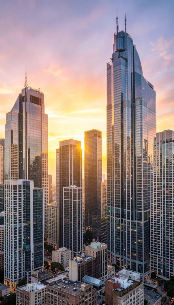 Amanecer sobre la ciudad - fondos originales para Facebook