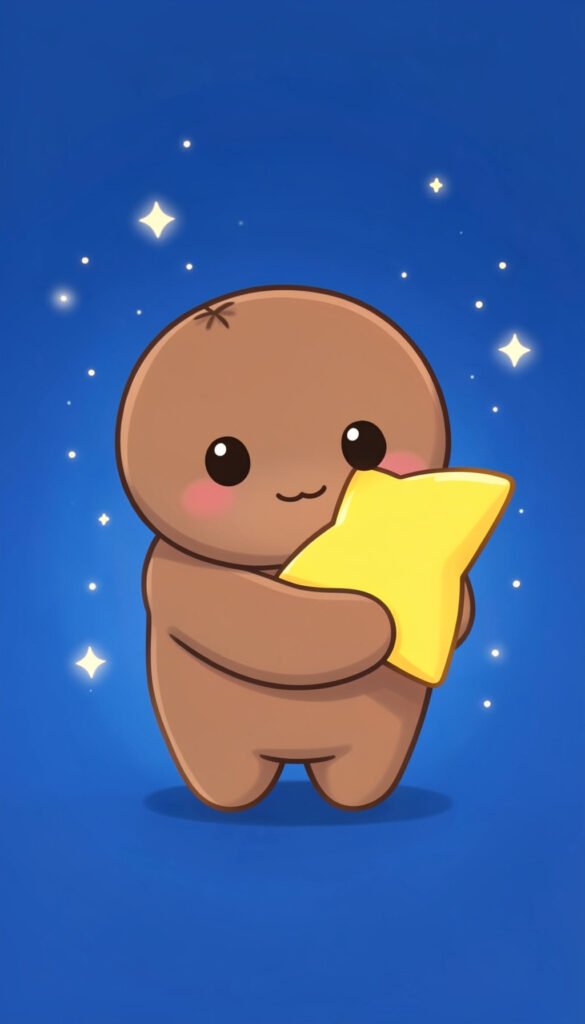 Osito Abrazando Estrella - Imágenes kawaii aesthetic bonitas para