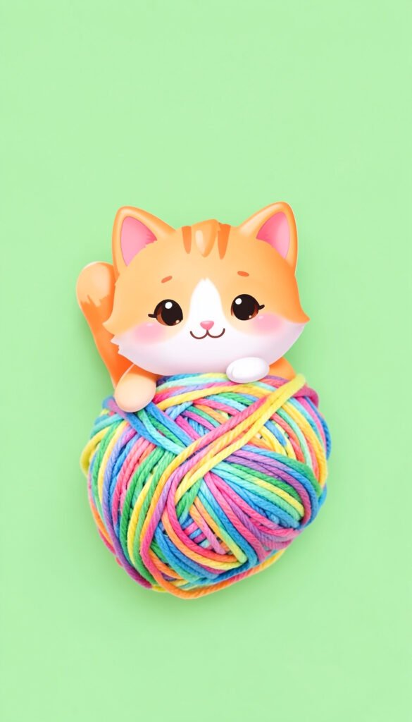 Gatito jugando con ovillo - Fotos de perfil kawaii de