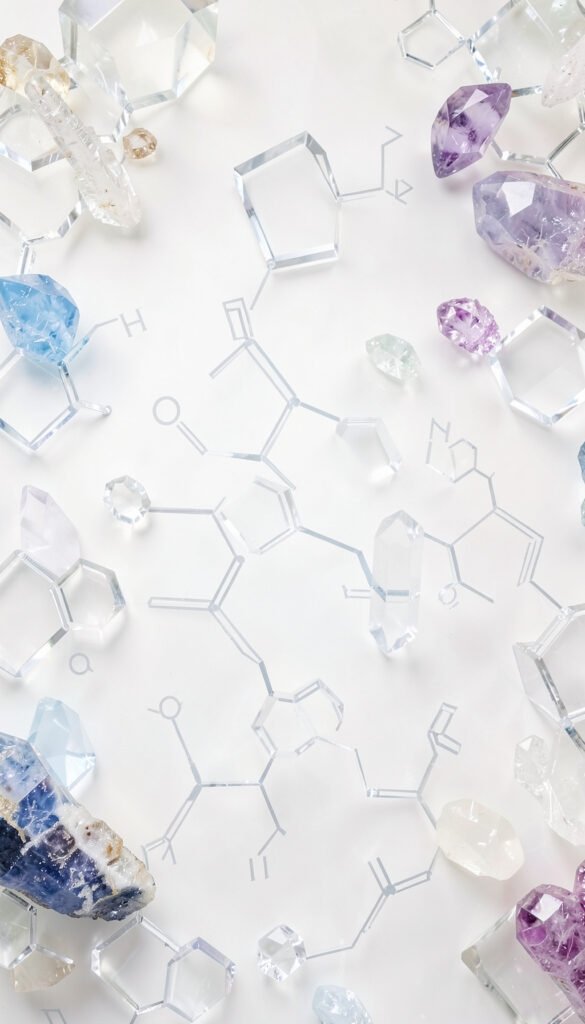 Cristales y minerales - Portadas de química con elementos