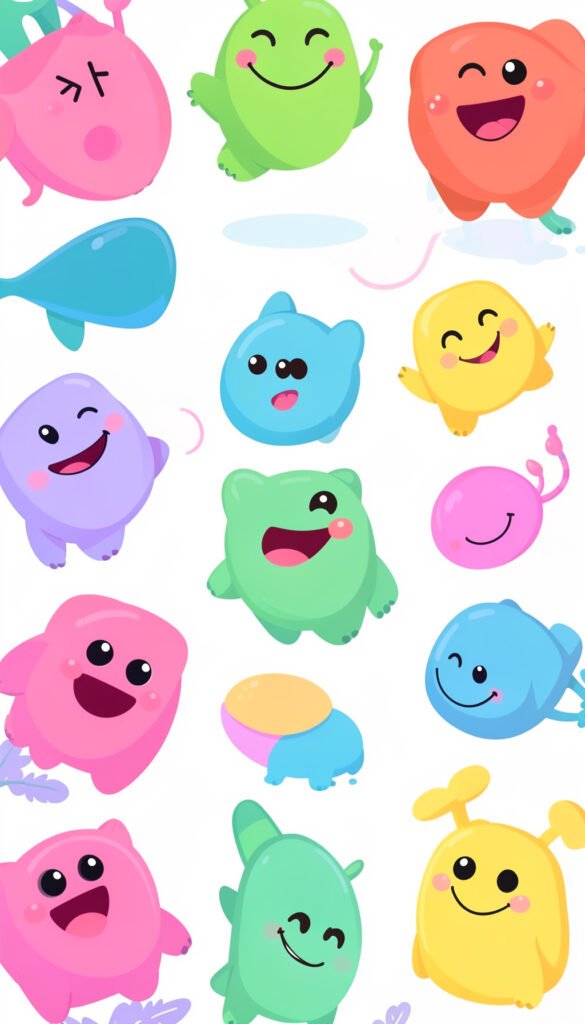 Monstruos simpáticos - Fondos para niños coloridos y