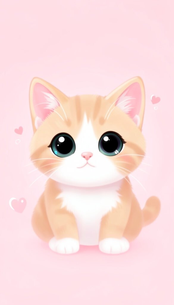 Gatito Aesthetic Rosado - Imágenes kawaii aesthetic tiernas para