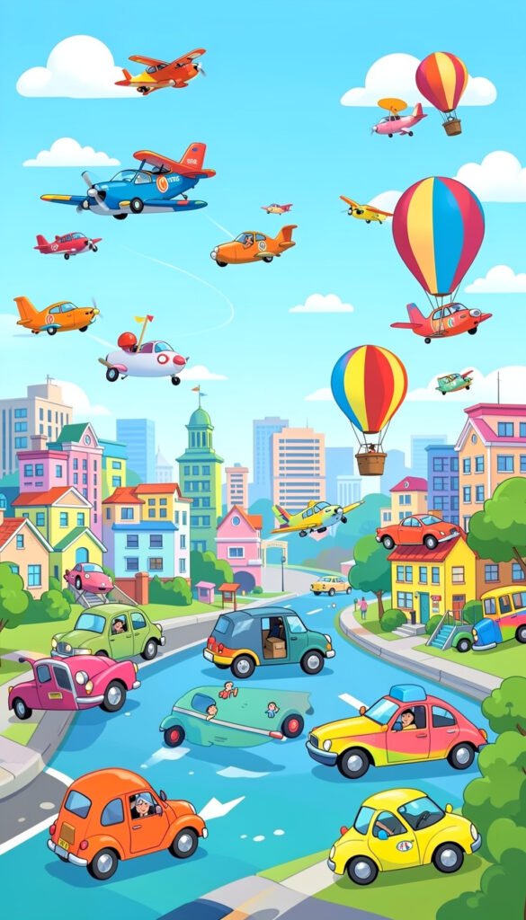 Vehículos de aventura - Fondos para niños coloridos y