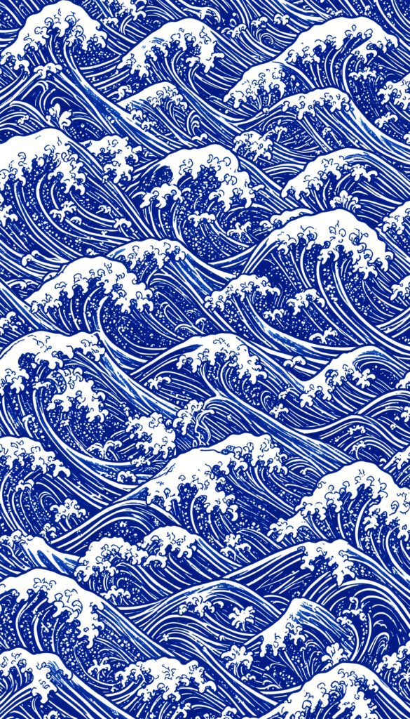 Olas Japonesas - Fondos aesthetic para WhatsApp modernos