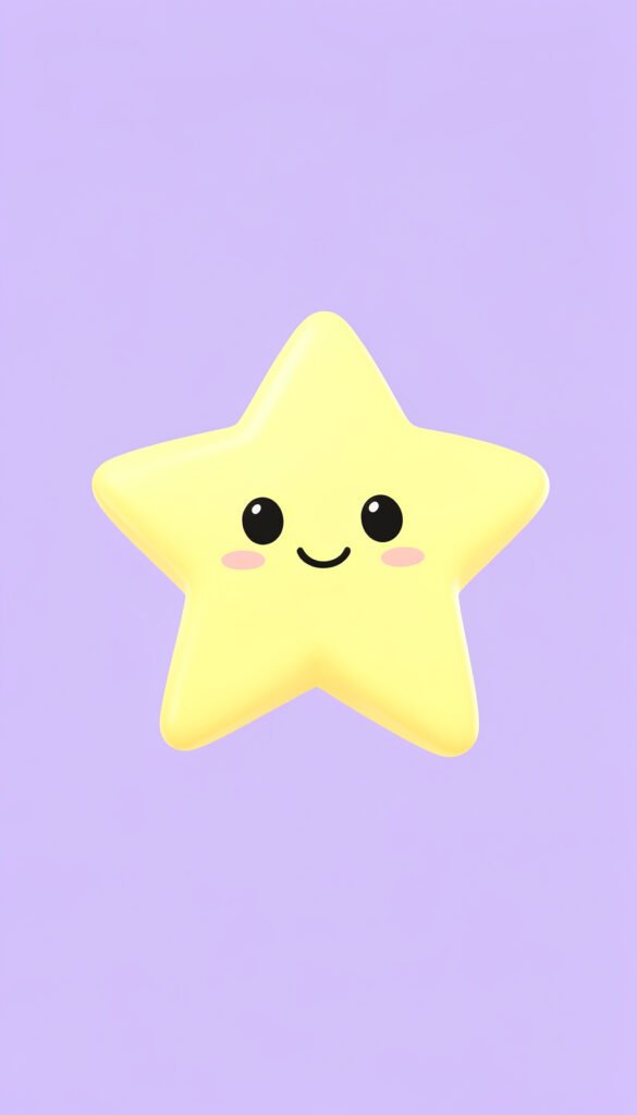Estrella kawaii sobre fondo lila - Fotos de perfil kawaii aesthetic