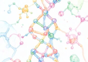 Moléculas en acuarela - Portadas de biología creativas y