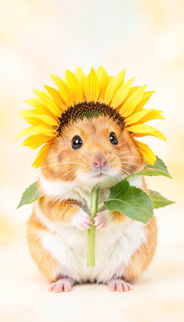 Hamster con girasol - Fotos de perfil kawaii de