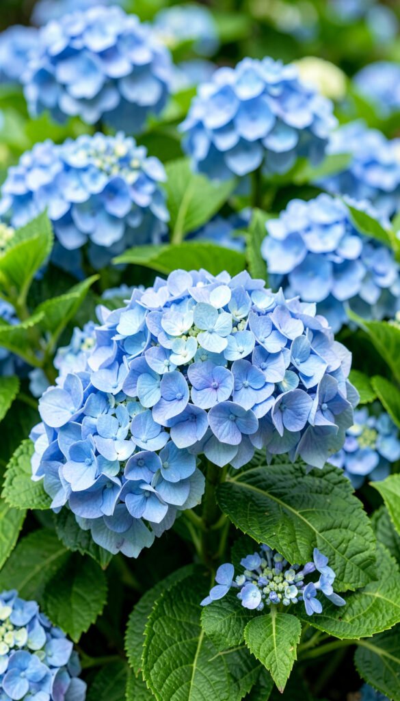 Hortensias azules vibrantes - imágenes de flores naturales