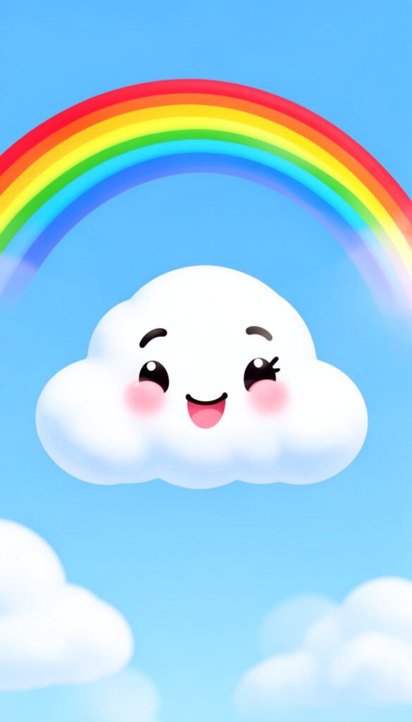 Nube feliz y arcoíris - fotos de perfil kawaii