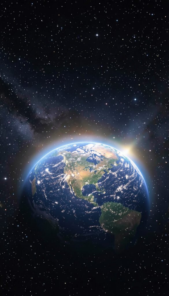 Planeta Tierra desde el Espacio - Carátulas de ciencias para colegio