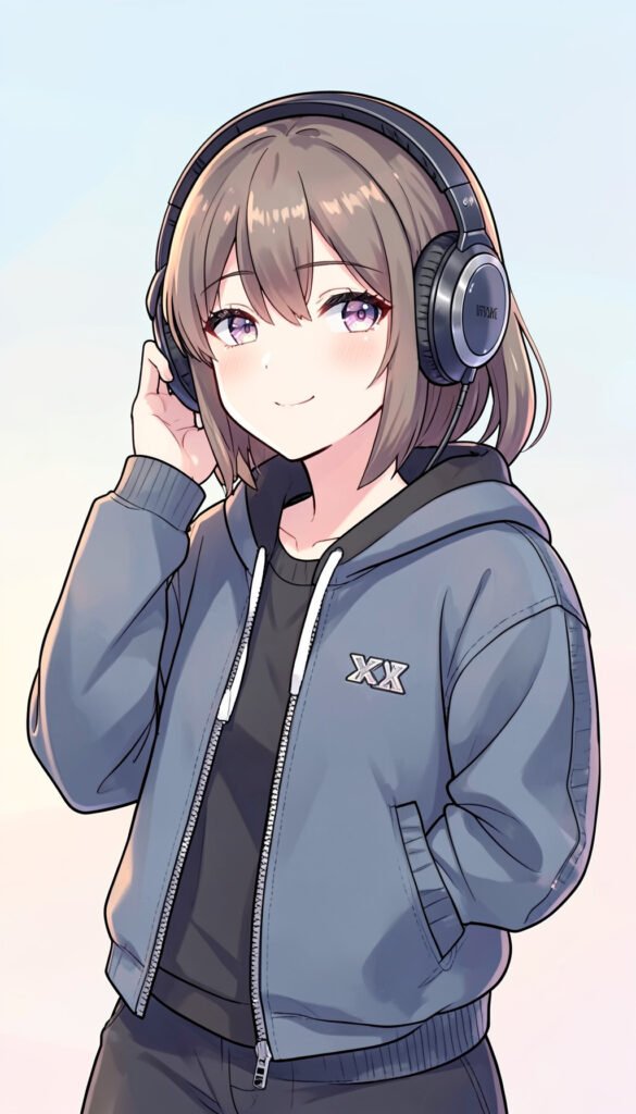 Chica anime con auriculares - fotos de perfil anime