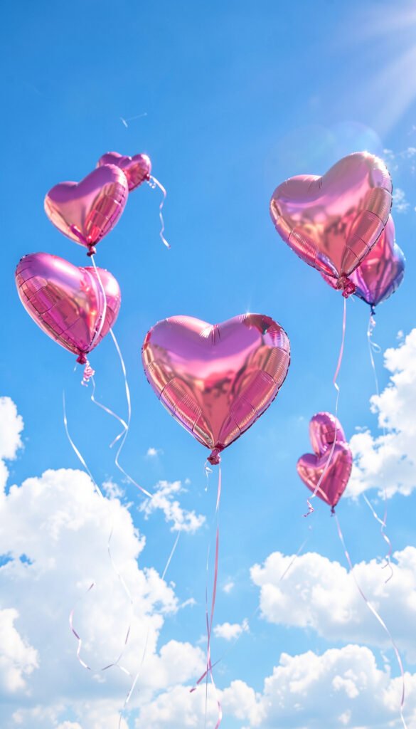 Globos en el cielo - Fondos románticos para WhatsApp para