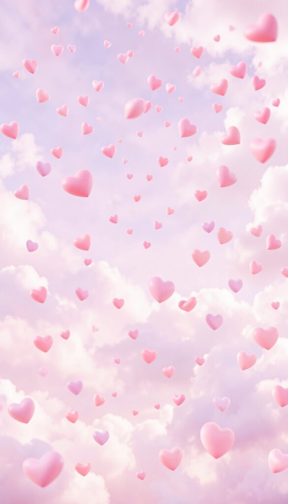 Cielo de corazones rosas - Corazones rosas aesthetic para perfil