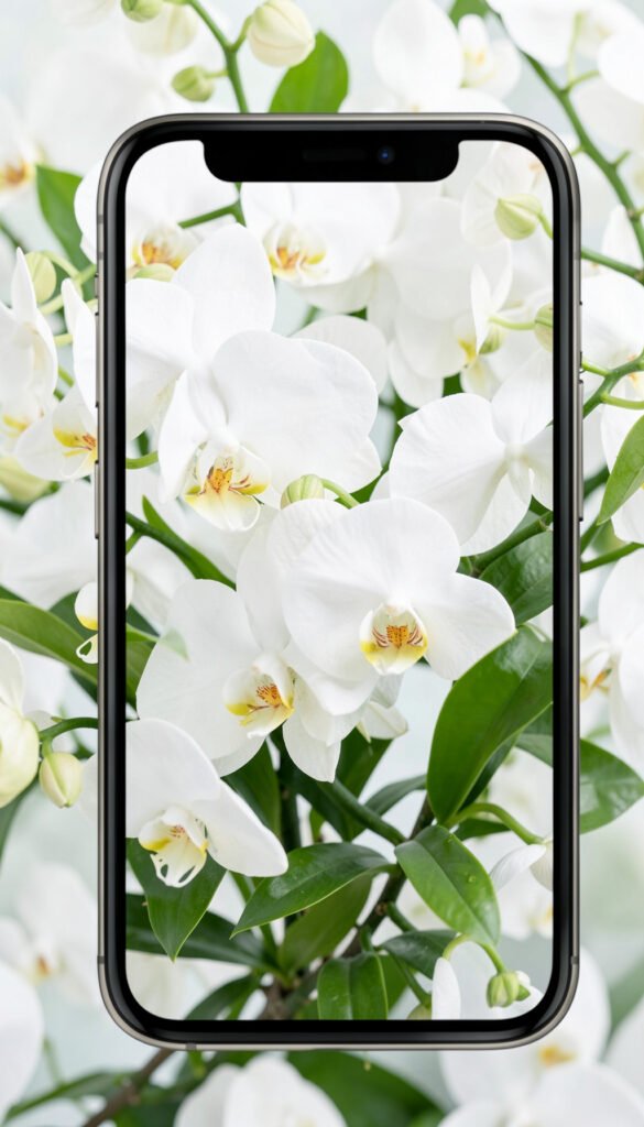 Orquídeas blancas y verdes - Fondos de flores para diseño