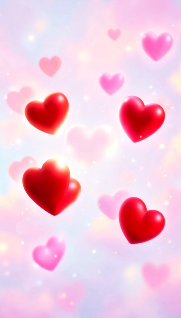 Corazones brillantes - Fondos románticos para WhatsApp de