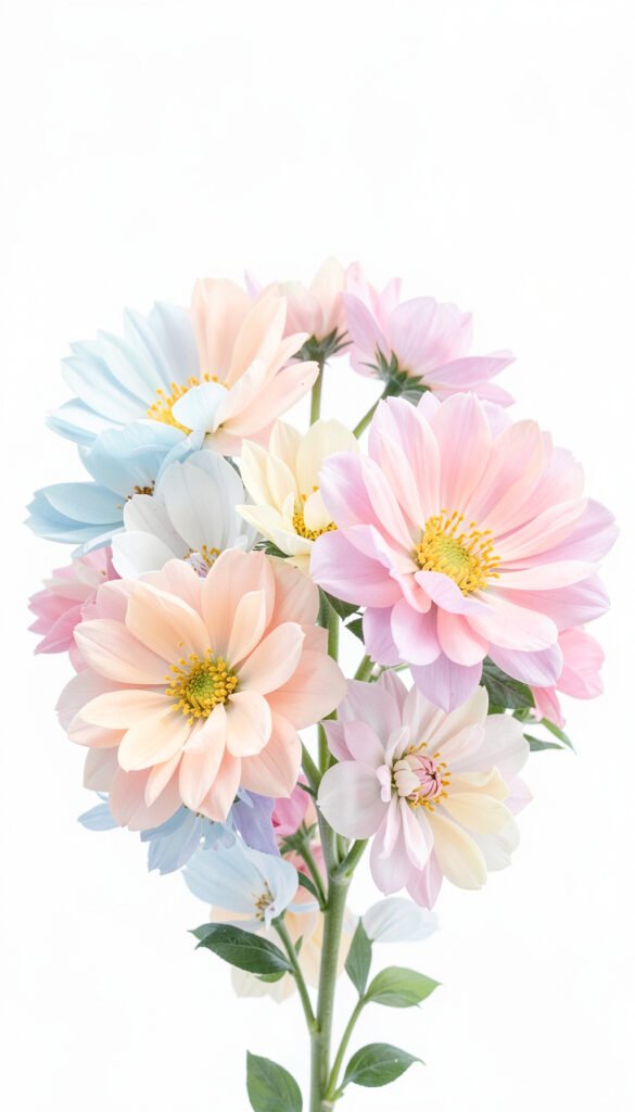 Dalias en tonos pastel - fotos de flores naturales HD