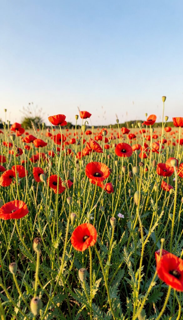 Campo de amapolas rojas - Fotos de flores silvestres naturales