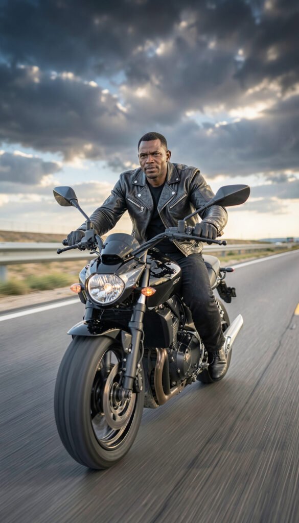 Motociclista en acción - imágenes creativas para hombres