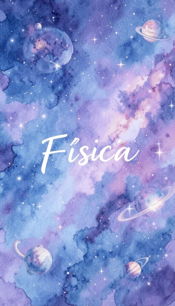 Universo en acuarela - Portadas de física con diseño