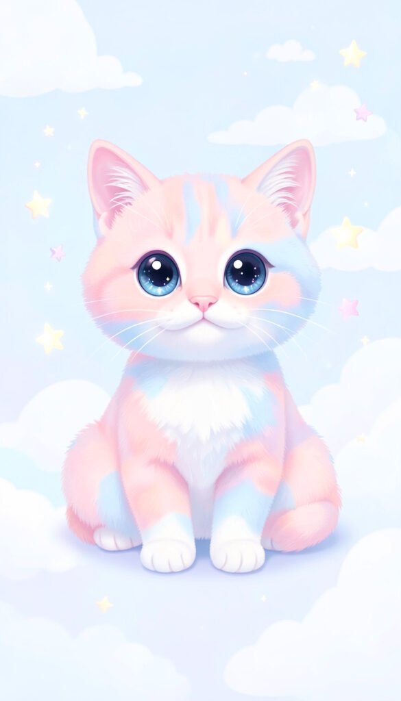 Gatito kawaii pastel - Imágenes kawaii aesthetic para perfil