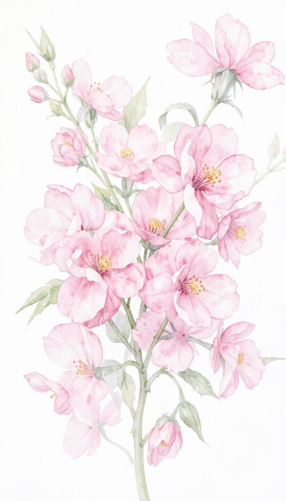 Flores rosas en acuarela - Fondos de flores para móvil