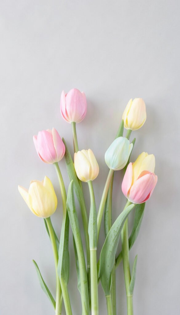 Tulipanes Pastel - Fondos de flores minimalistas elegantes