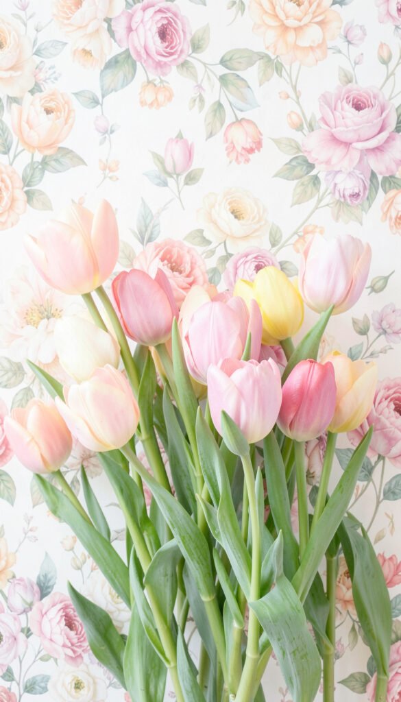 Tulipanes en tonos suaves - Fondos de flores para diseño