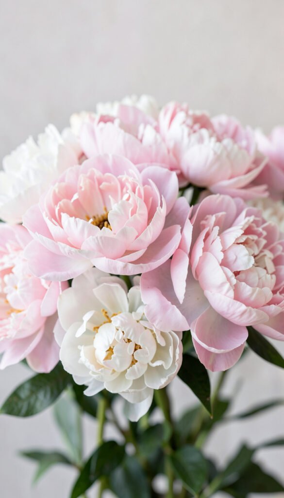 Peonías rosadas y blancas - Imágenes de flores lindas para