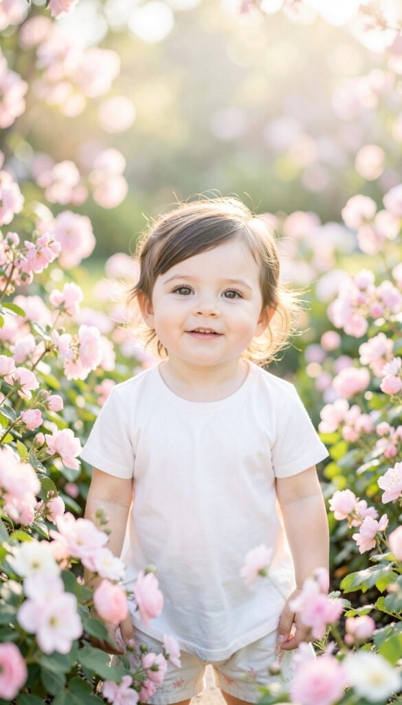 Ternura en el jardín - fotos de perfil para niños