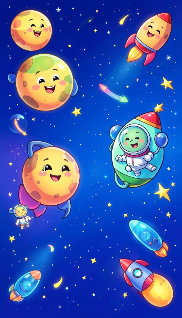 Aventuras en el Espacio - Fondos para niños con dibujos